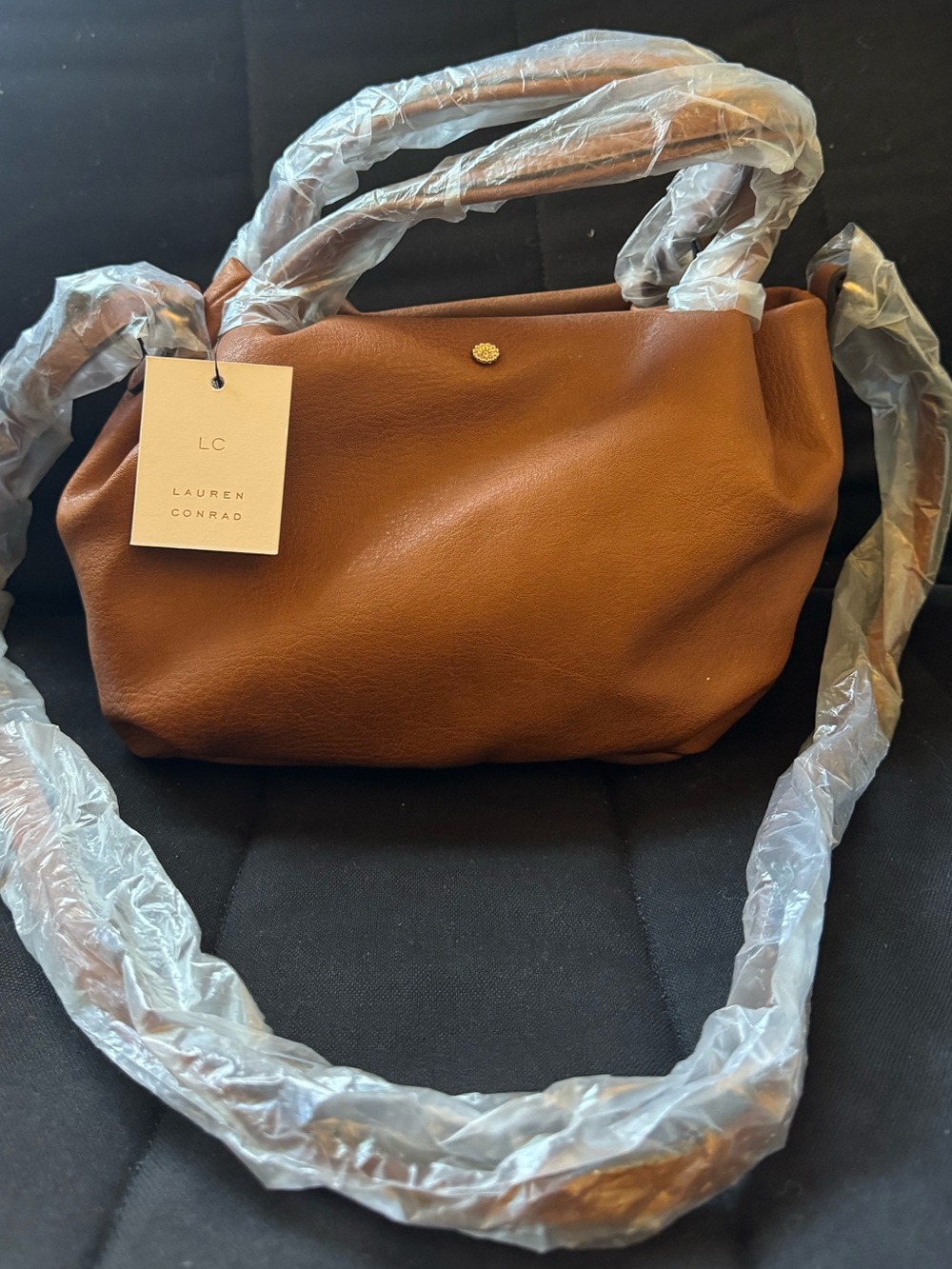 LC Lauren Conrad Leather Shoulder Bag in Brown NWT